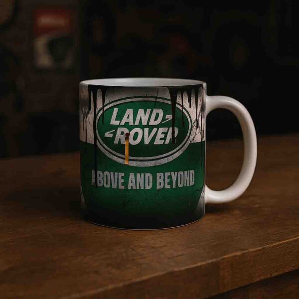Land Rover oil stain coffee mug