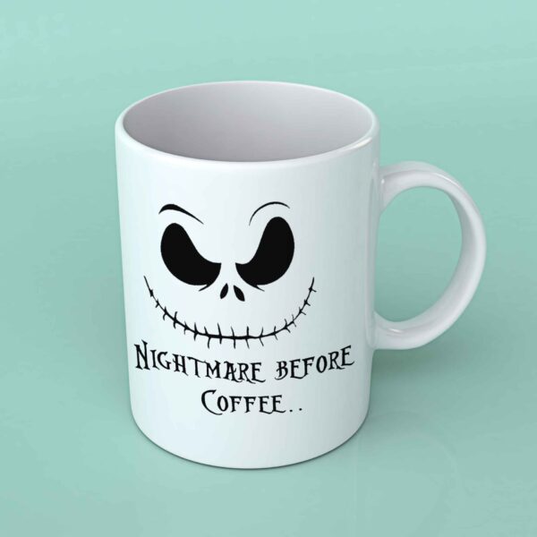 Nightmare before coffee coffee mug