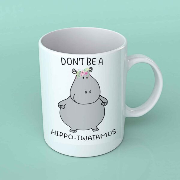 Hippo twatamus white coffee mug