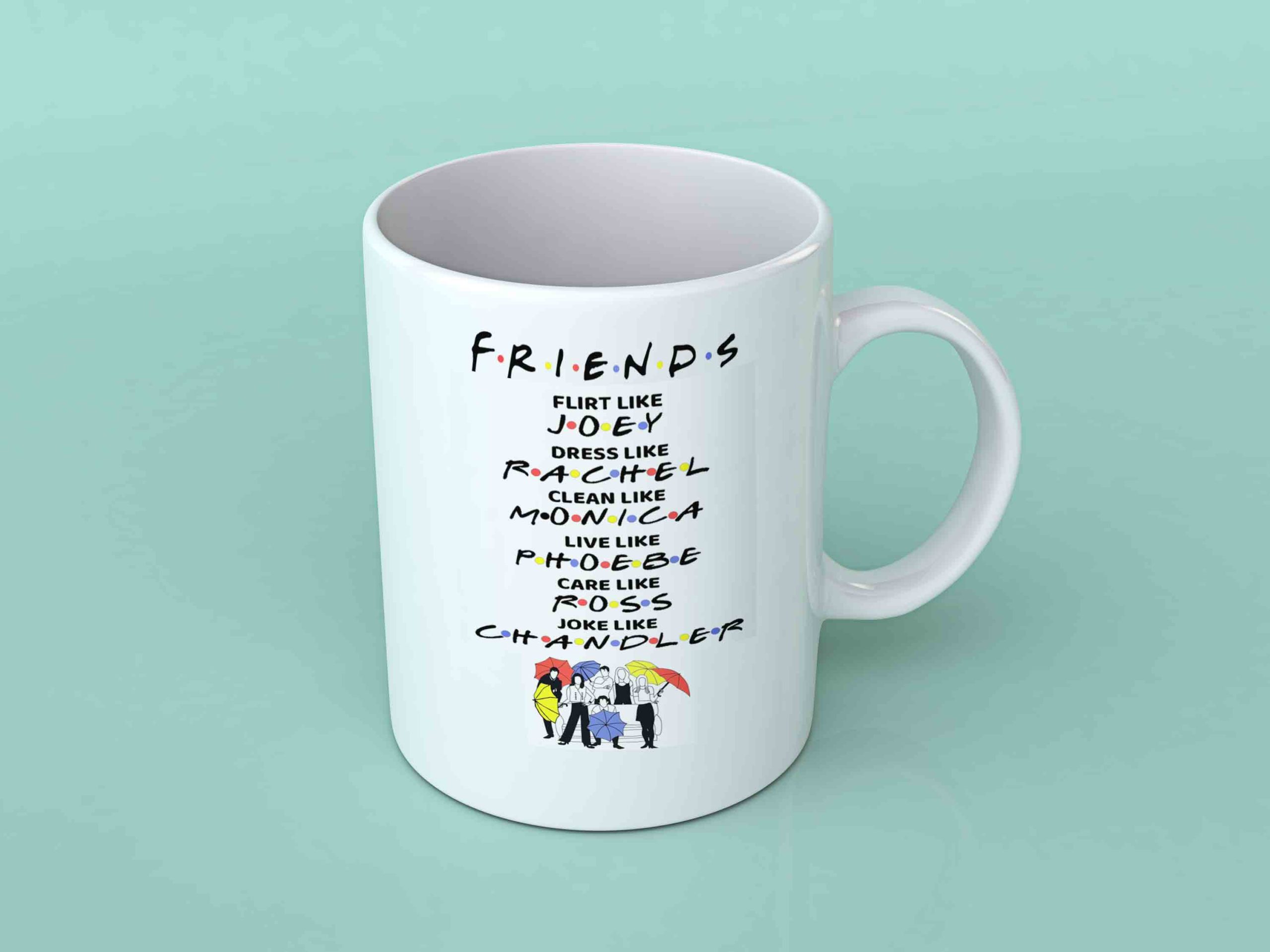 Friends flirt like Joey coffee mug