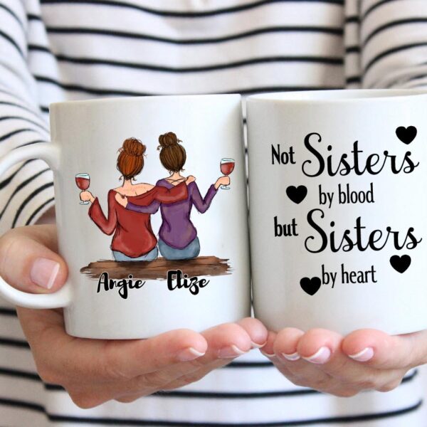 Best friends not sisters by blood coffee mug