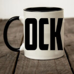 Cock black and white coffee mug