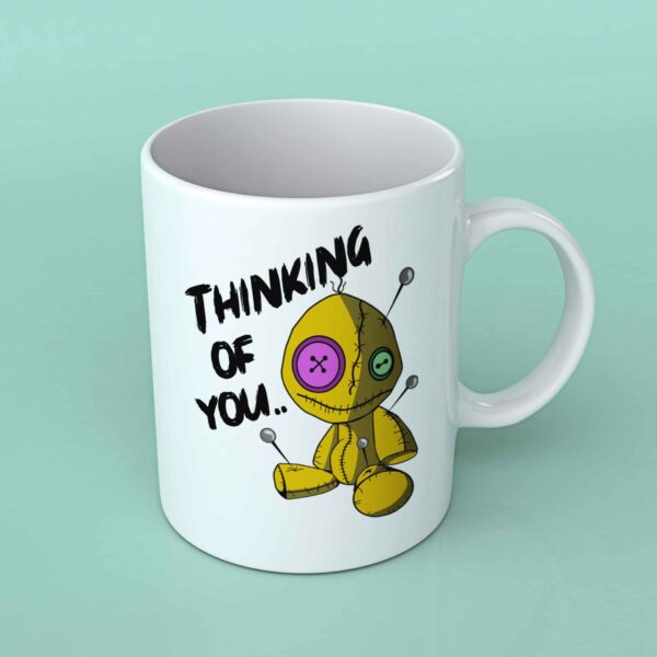 Thinking of you voodoo doll mug