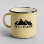 Lost in the Mountains enamel tin mug