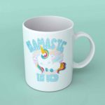 Namaste in bed Unicorn coffee mug
