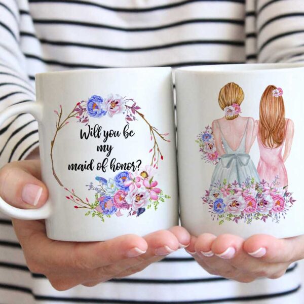 Best friends will you be my maid of honour coffee mug