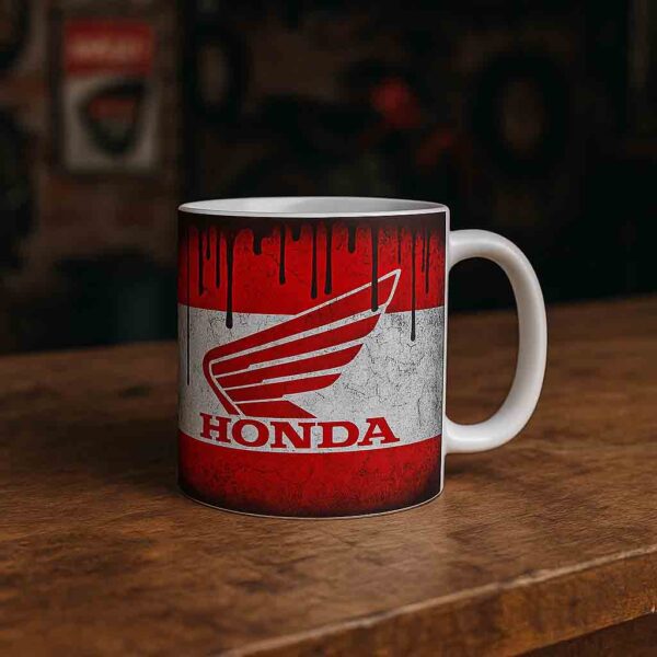 Honda motorcycle oil coffee mug