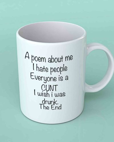 A poem about me plain coffee mug