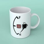 Low fuel coffee mug