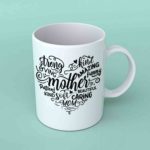 Mother heart shape coffee mug