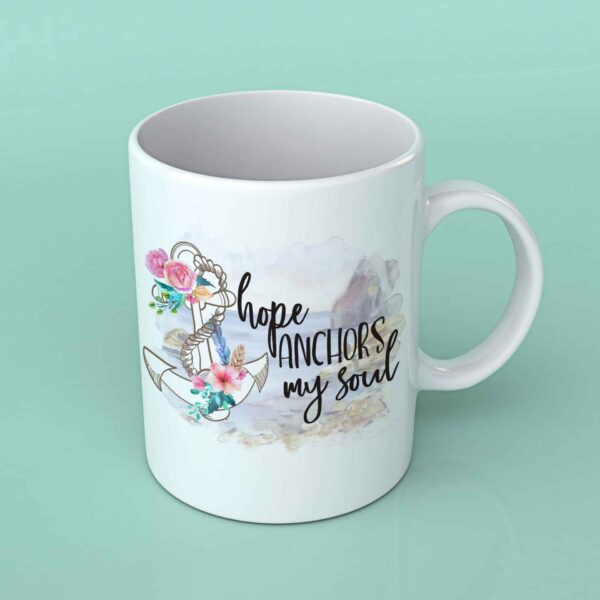 Hope anchors my soul coffee mug