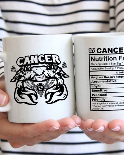 Cancer star sign nutrition facts coffee mug