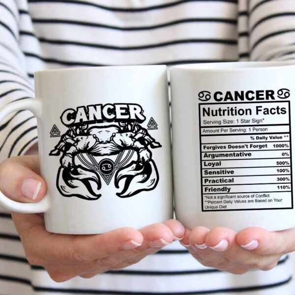 Cancer star sign nutrition facts coffee mug