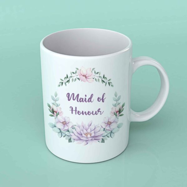 Maid of honour wedding coffee mug maroon