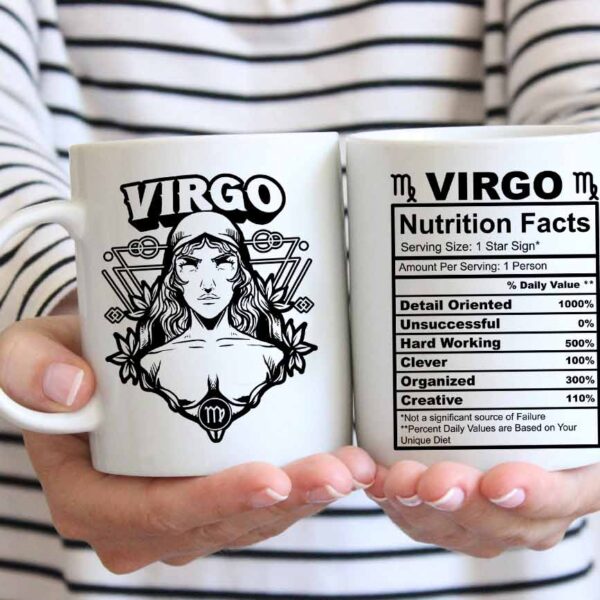 Virgo star sign nutrition facts coffee mug