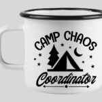 Camp chaos coordinator enamel mug