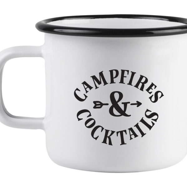 Campfires and cocktails enamel mug