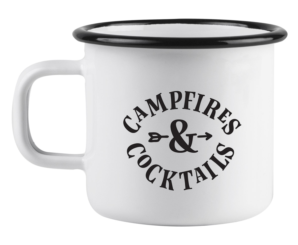 Campfires and cocktails enamel mug