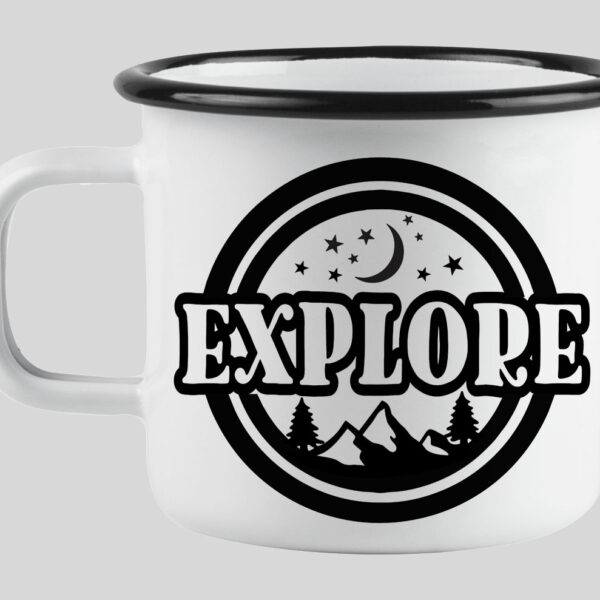 Explore enamel mug