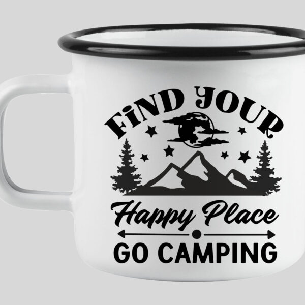 Find your happy place enamel mug