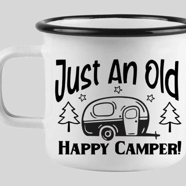 Just an old Happy camper enamel mug