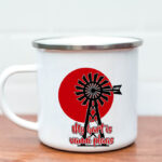 My hart is vanni plaas white enamel mug