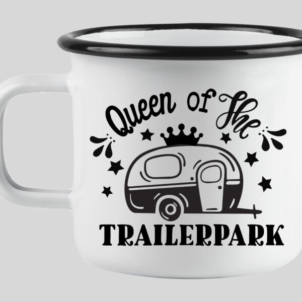 Queen of the trailerpark enamel mug