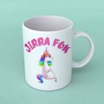 Jirra fok unicorn coffee mug