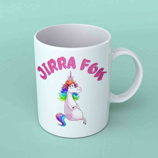 Jirra fok unicorn coffee mug