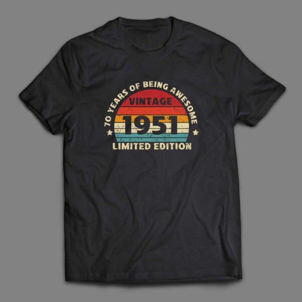 Vintage retro sunset birthday shirt