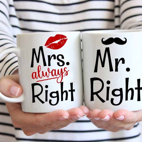 Mrs always right Mr right couple mugs