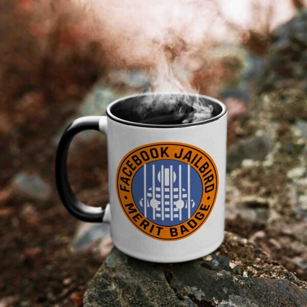 Facebook prison merit badge coffee mug