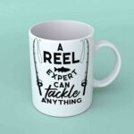 A reel expert fishing coffee mug