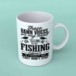 Those damn voices fishing coffee mug