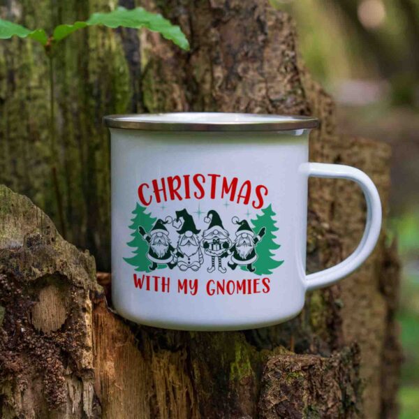 Christmas With My Gnomies enamel mug