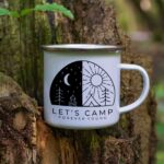 Camping enamel tin mug Lets camp