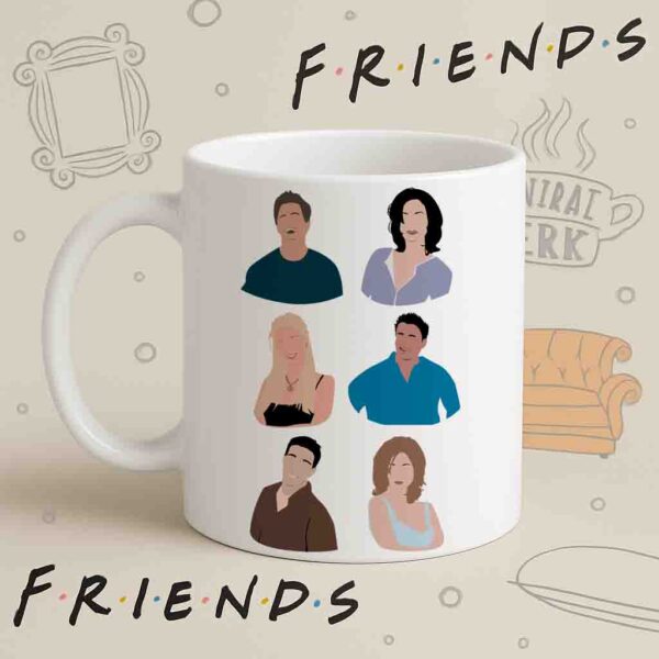 Friends Characters Mug – Colour Block Minimalist Design