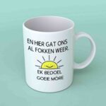En hier gat ons coffee mug
