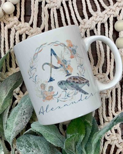Sea Turtle Name and Initial Mug
