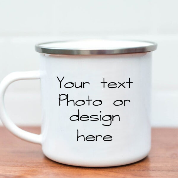 Custom white enamel Sublimation mug