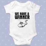 We have a winner baby grow 2