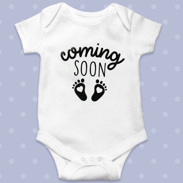 Coming soon Baby announcement Baby grow