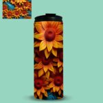 Custom water bottle sunflower 2