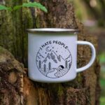 I hate people enamel mug
