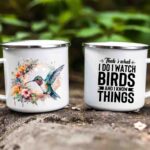 Bird watcher enamel mug 10