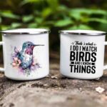 Bird watcher enamel mug 12