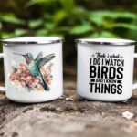 Bird watcher enamel mug 13