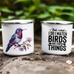 Bird watcher enamel mug 14