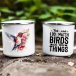 Bird watcher enamel mug 2