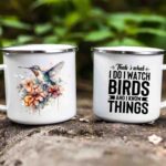Bird watcher enamel mug 8